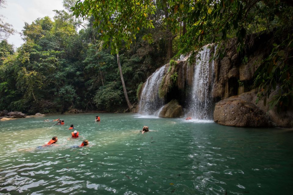 Bangkok: Elephant Sanctuary & Erawan Waterfall Tour