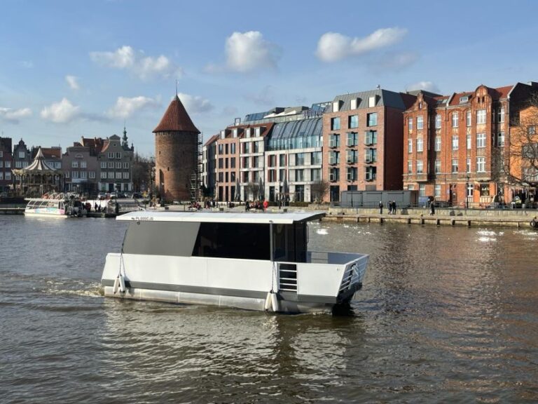 Brand New Tiny Water Bus on Motława River in Gdańsk