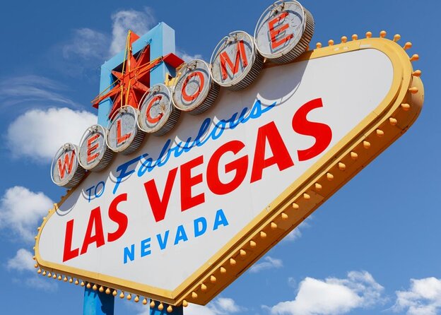 California Desert, Seven Magic Mountains and Welcome to Fabulous Las Vegas Sign