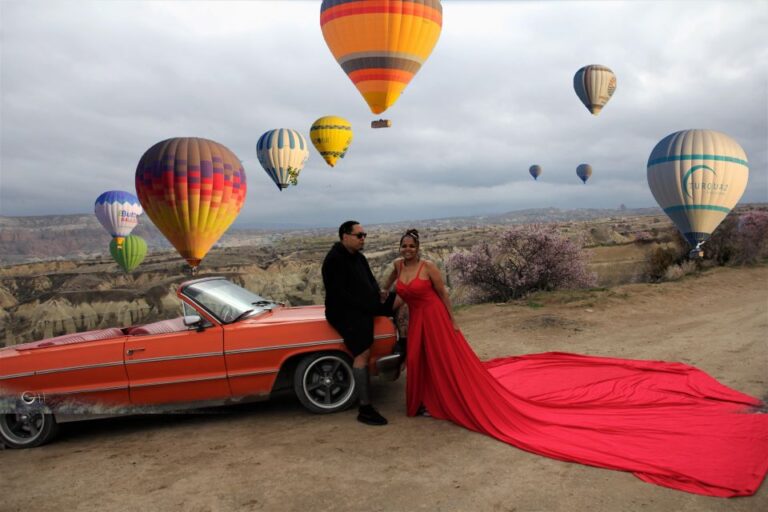Cappadocia Photo Shoot With Classic Car and Flying Dress