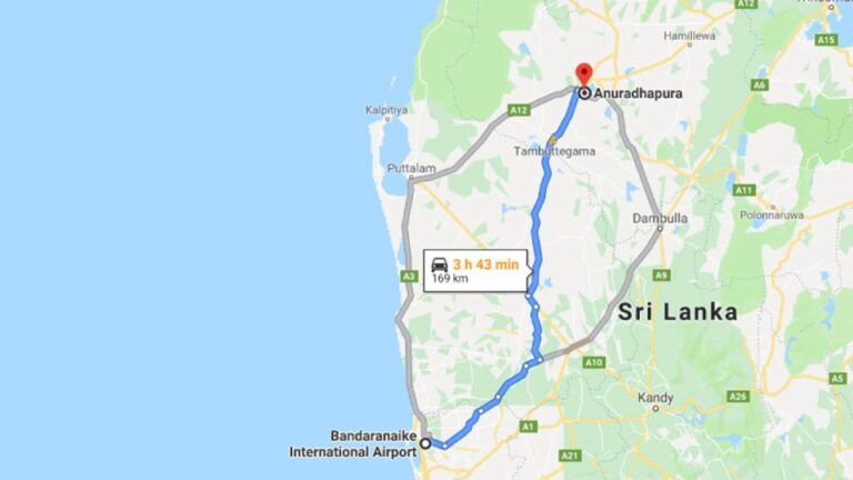 Colombo: CMB Airport to Anuradhapura City Private Transfer