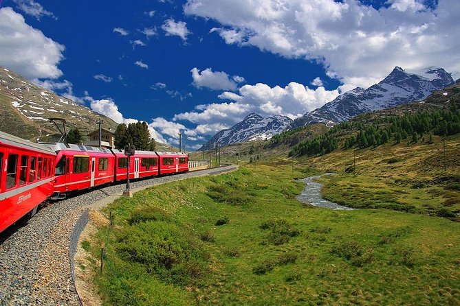 From Lake Como or Milan: Bernina Red Train Tour