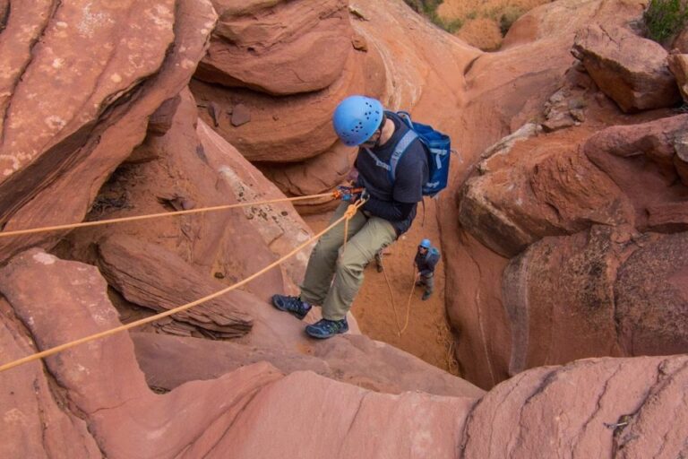 From Moab: Rock of Ages Moderate Rappelling Obstacle Course