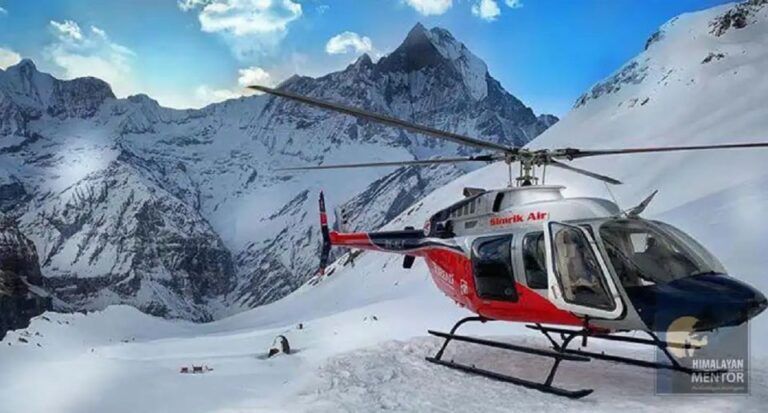 From Pokhara: Family Helicopter Tour of Annapurna Base Camp