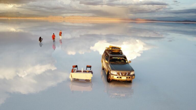From Sucre: Uyuni Salt Flats & Sunset Tour by Bus.