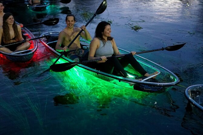 1 glow in the dark clear kayak or clear paddleboard in paradise Glow in the Dark Clear Kayak or Clear Paddleboard in Paradise