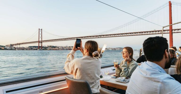 Lisbon: Tagus River Sunset Cruise With Welcome Drink