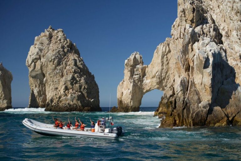 Los Cabos: Arch Tour by Speedboat and Camel Ride on Beach