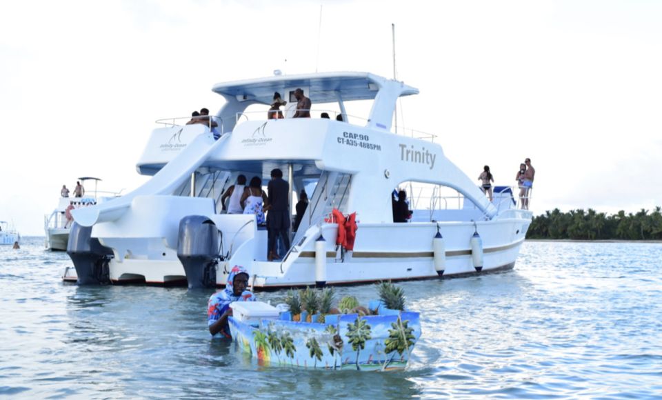 1 party boat catamaran trinity snorkeling private beach Party Boat Catamaran Trinity Snorkeling Private Beach