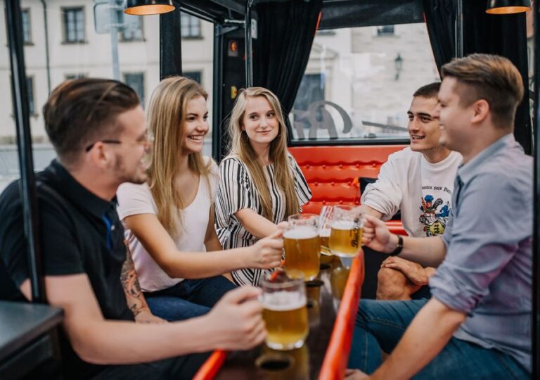 Prague: Airport Transfer Beer Party Bus With Unlimited Beer