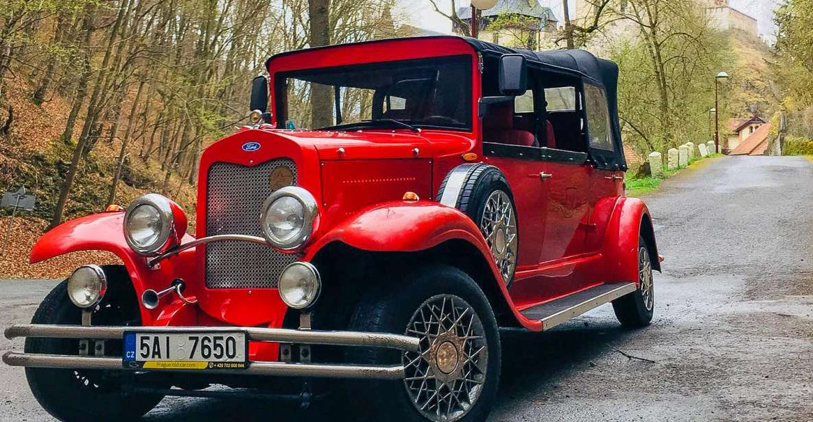 1 prague fairytale karlstejn castle in retro style car Prague: Fairytale Karlstejn Castle in Retro-Style Car