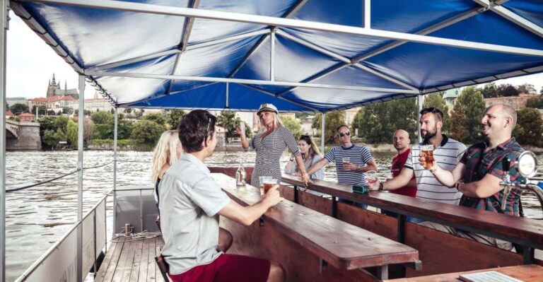 Prague: Private Cycle Boat River Tour With Beer or Prosecco