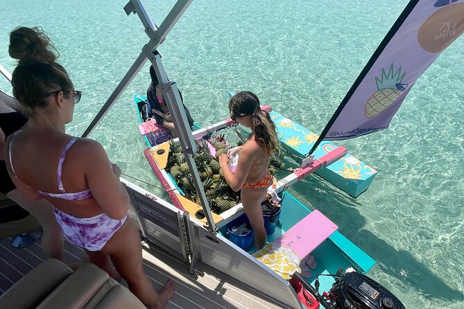 1 private crab island pontoon charter with inflatables Private Crab Island Pontoon Charter With Inflatables