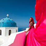 1 professional flying dress photoshoot in santorini Professional Flying Dress Photoshoot In Santorini