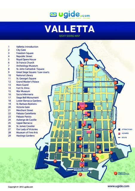 Valletta: Self-Guided Audio Tour, Map and Directions