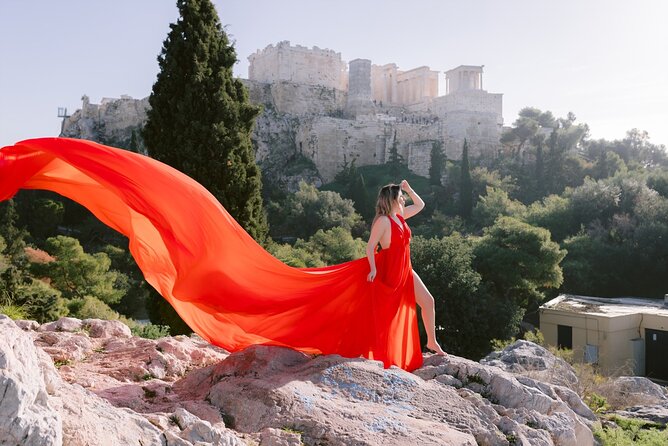 Athens Flying Dress Photo Shoot With a Professional Photographer - Capturing Unique Flying Dress Shots