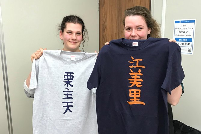 Calligraphy and Make Your Own Kanji T-Shirt in Kyoto - T-Shirt Customization Options