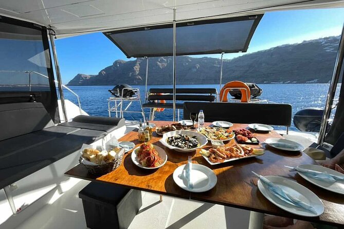 Half Day Premium Catamaran Cruise in Santorini Including Oia - Booking Details