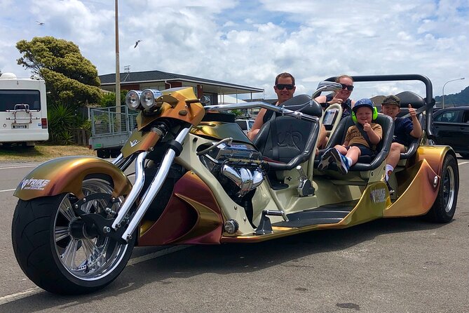 TAURANGA SHORE EXCURSION: V8 TRIKE - 1.5 Hour City Sites - Transparent Pricing Details