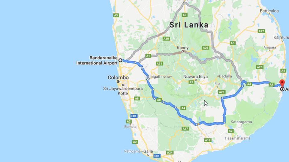 Colombo: CMB Airport to Arugam Bay City Private Transfer - Service Highlights