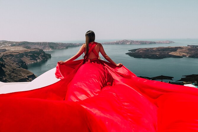 Flying Dress Photoshoot in Santorini With Hotel Pickup - Additional Details