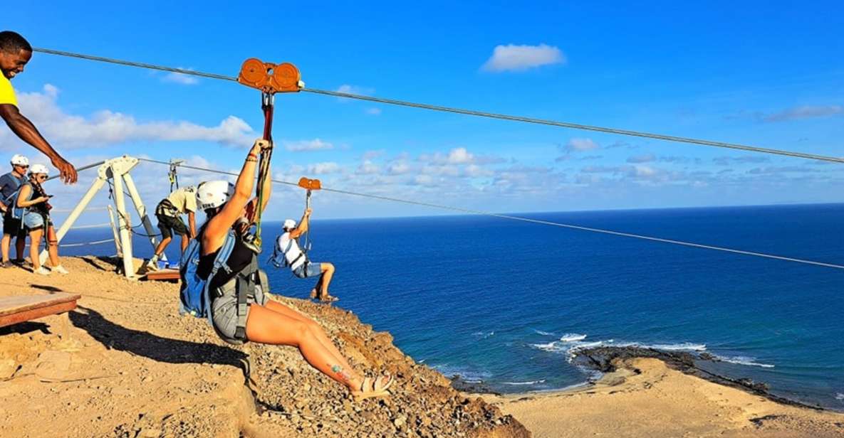 From Santa Maria: Sal Island Ziplining With Snacks & Drinks - Pickup Instructions