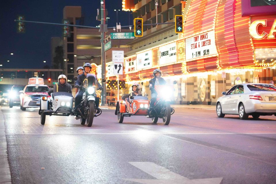 Las Vegas: Glittering Nightlife Evening Sidecar Tour - Full Tour Description