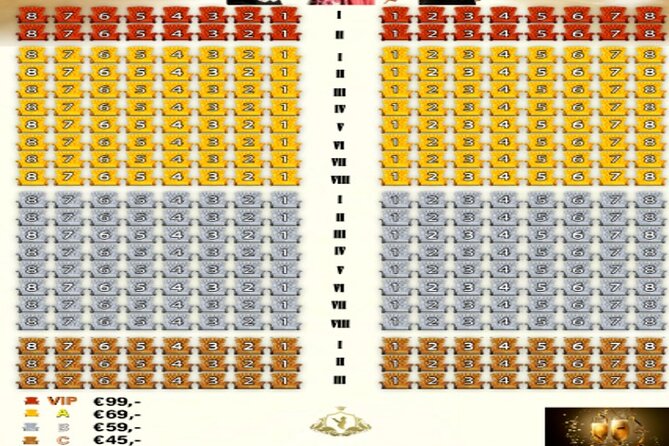 Wiener Royal Orchester Concert Only - Seating Arrangements