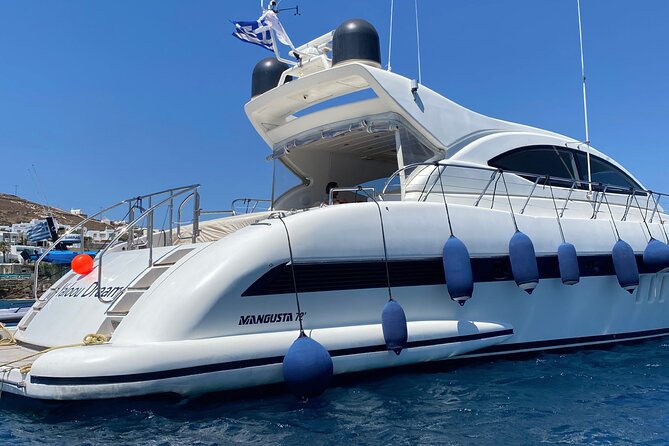 8 Hour Private Yacht Cruise in Delos Rhenia Mykonos Mangusta 72 - General Information