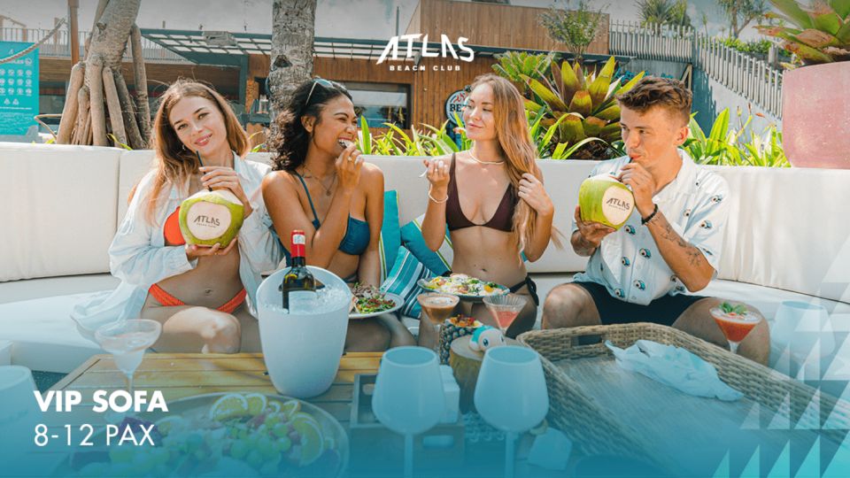 Atlas Beach Club Bali: Daybed/Sofa Booking With F&B Credit - On-Site Experience