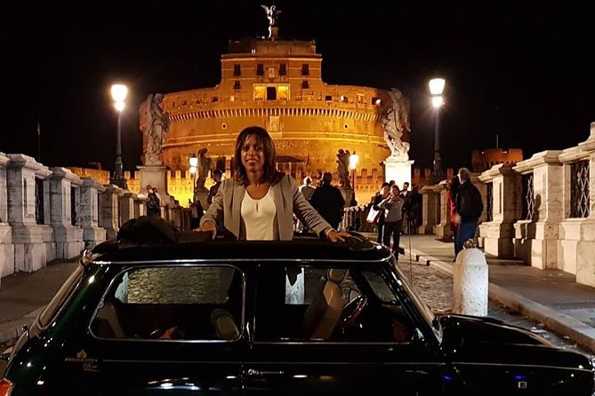 Rome Ancient Tour by Night in Mini Vintage Cabriolet With Drink - Unique Tour Highlights