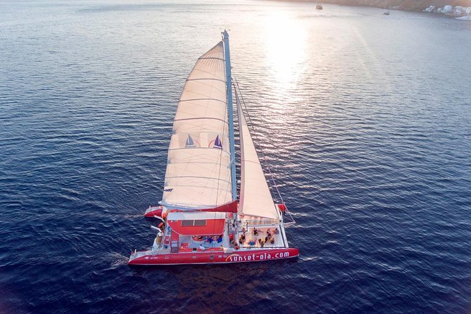 Sunset Sailing Catamaran Cruise in Santorini With BBQ and Drinks - Background