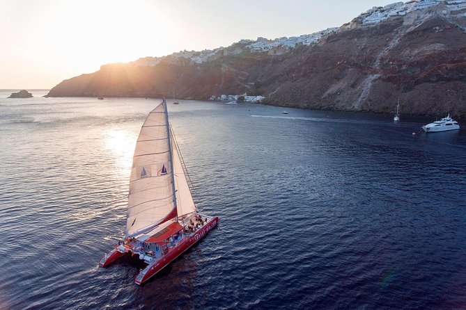 Sailing Catamaran Cruise in Santorini With BBQ, Drinks and Transfer - Common questions