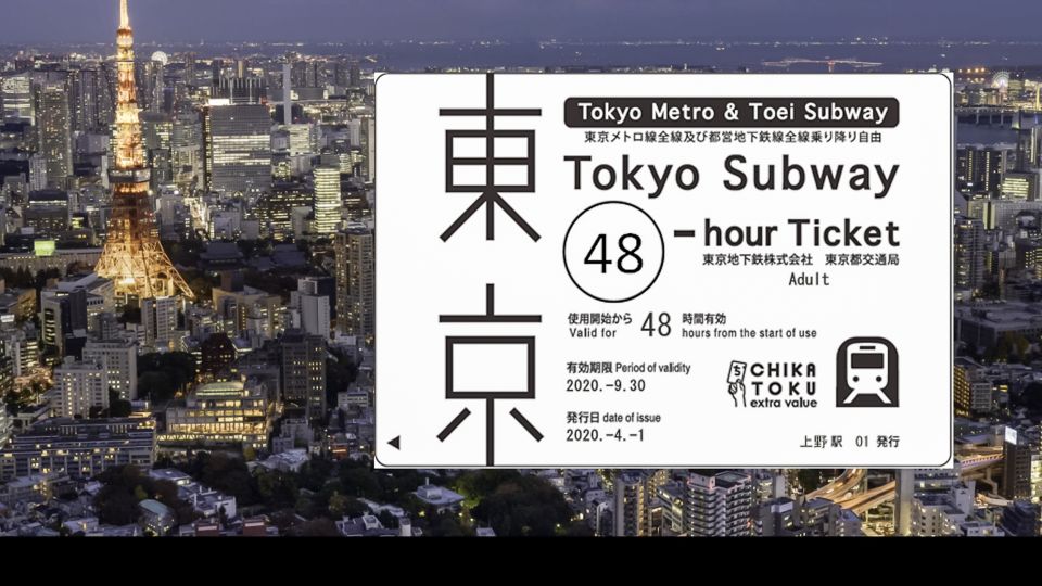 Tokyo: 24-hour, 48-hour, or 72-hour Subway Ticket - Additional Information