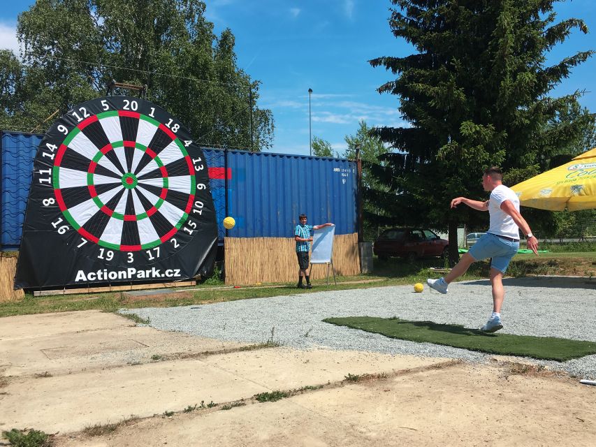 Prague : Giant Foot Darts and Giant Beer Pong Game - Common questions