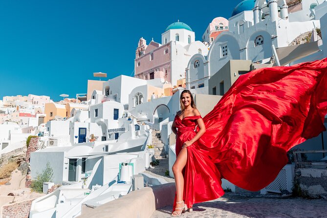 Santorini Couples Flying Dress Private Photo Shoot - Booking and Reservation Details