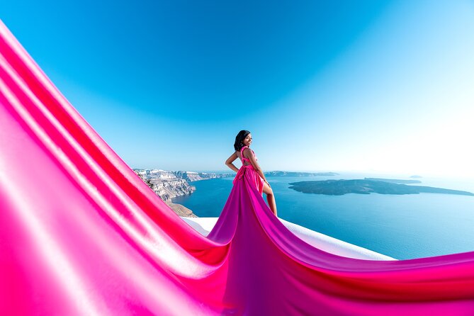 Flying Dress Photoshoot in Santorini by Flying Dress