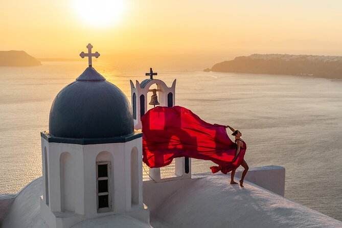 Flying Dress Photoshoot in Santorini by Flying Dress - Just The Basics