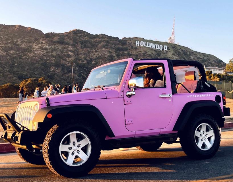 Hollywood Sign Private Tour on an Open Pink Jeep - Key Points
