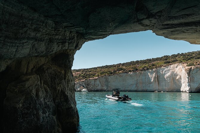 Kleftiko Sarakiniko Sykia Full Day Tour of Milos by Speedboat - Just The Basics