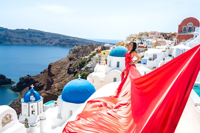 Private Flying Dress Photoshoot in Santorini - Just The Basics