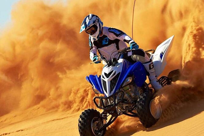 30-Mins Quad Bike Desert Safari ,BBQ Dinner, Fire Show, Belly Dance, Tanura Show