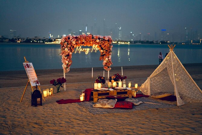 A Private Bespoke Beach Proposal in Dubai: Sand, Sea, and Love