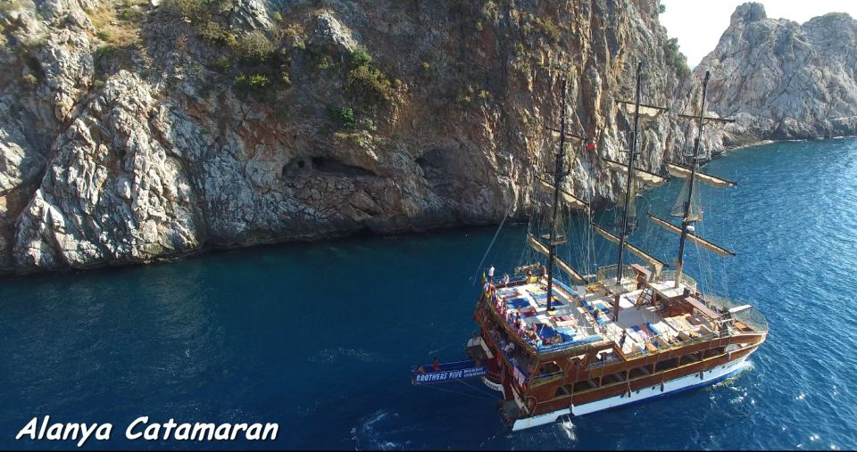 1 alanya catamaran boat trip with sunbathing swimming Alanya Catamaran Boat Trip With Sunbathing, Swimming