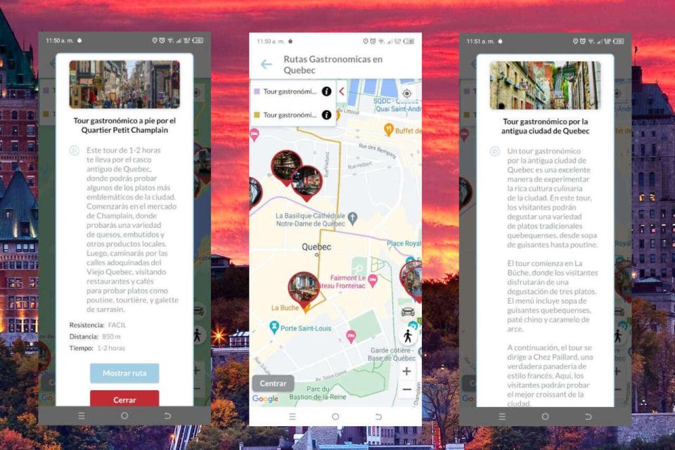 1 app self guided routes quebec with multi language audioguide APP Self-Guided Routes Quebec With Multi-Language Audioguide