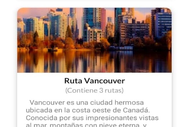 APP Self-Guided Routes Vancouver With Audio Guide