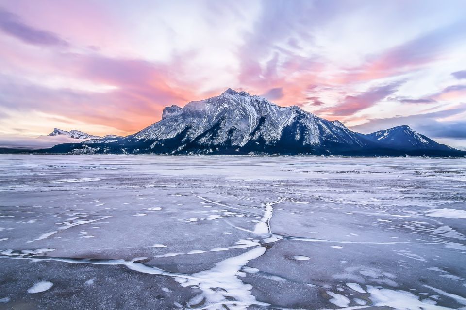 1 canadian rockies abraham lake ice bubbles helicopter tour Canadian Rockies: Abraham Lake Ice Bubbles Helicopter Tour