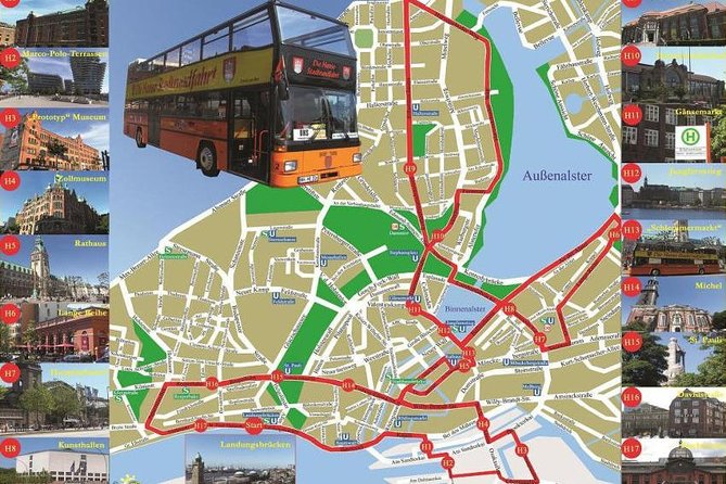 City Tour of Hamburg in a Double-Decker Bus Hopp on / Hopp off Day Ticket