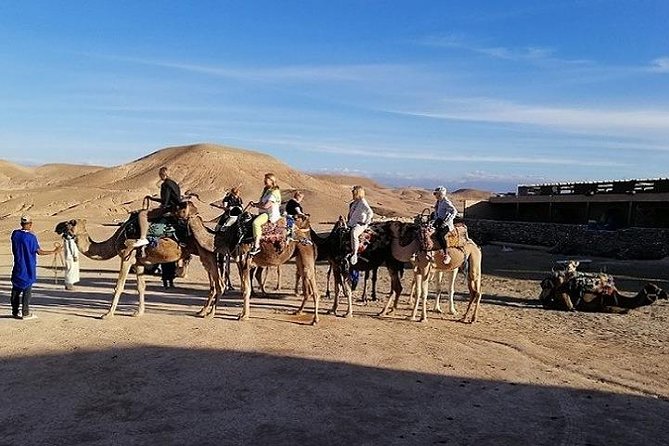 Desert Glow: Exclusive Sunset Camel Trek With Dinner in Agafay