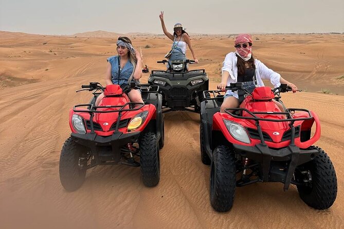 Dubai: Desert Safari, Quad Bike and Sand Boarding With BBQ Dinner